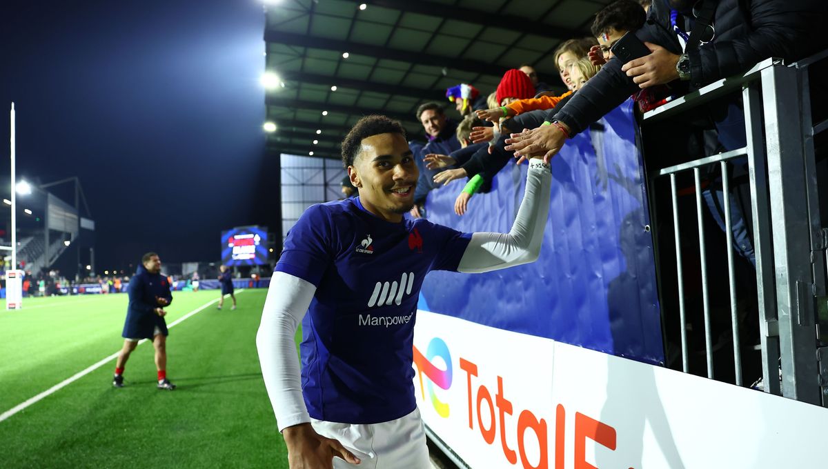 Noah Nene, ici en U20 avec les Bleus après un match à Aix-en-Provence contre l'Irlande.