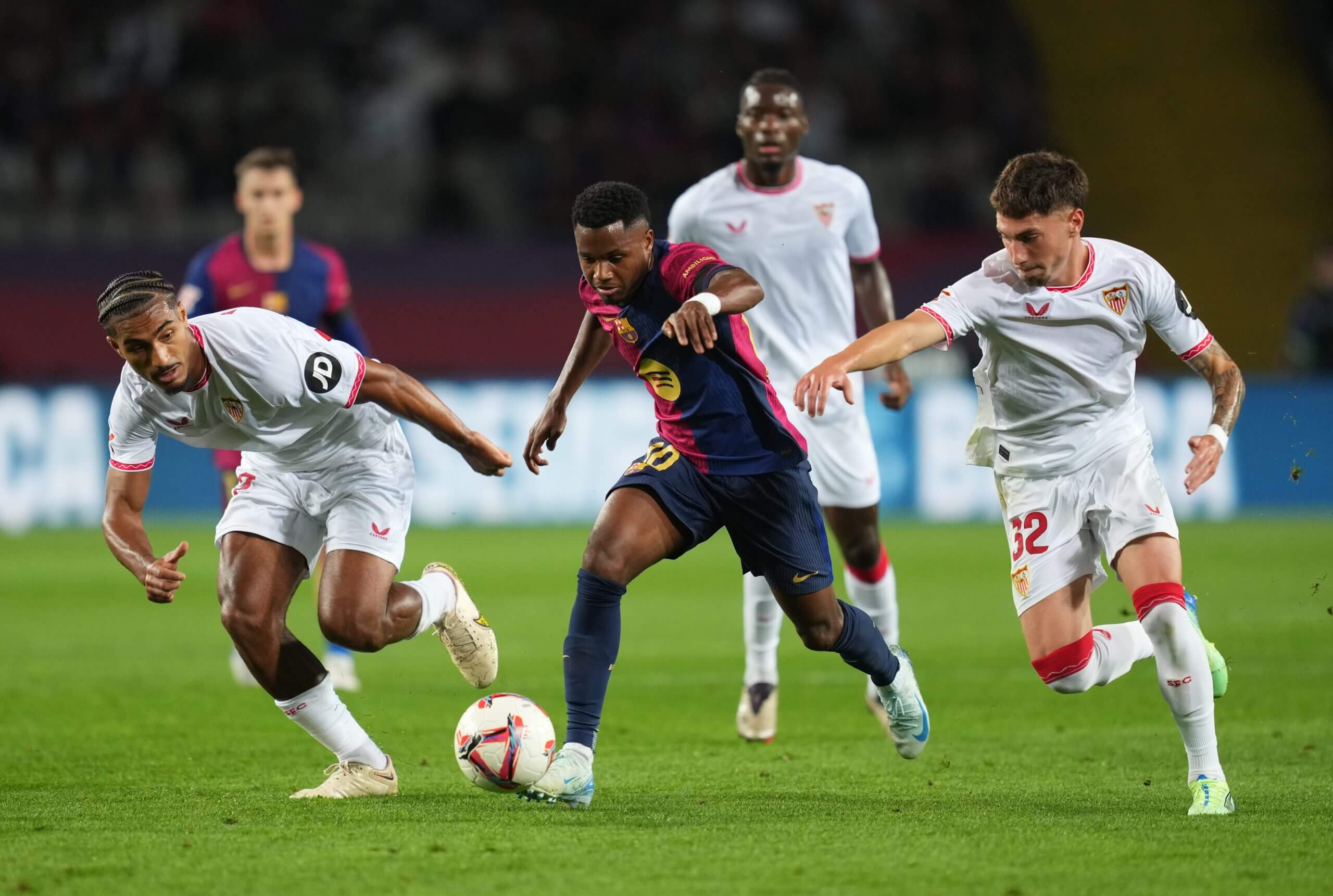 Ansu Fati dans un match du FC Barcelone.