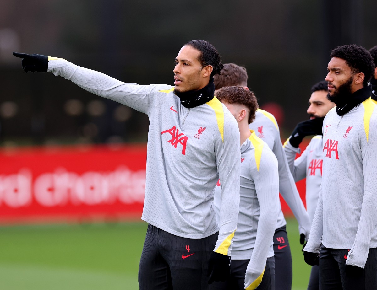 Virgil van Dijk à l'entraînement avec Liverpool