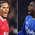 Doucoure réagit après son expulsion lors du derby de Merseyside