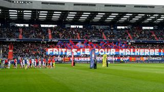 Avant le match Caen-Dijon, au stade Michel d'Ornano, le 28 avril 2019.