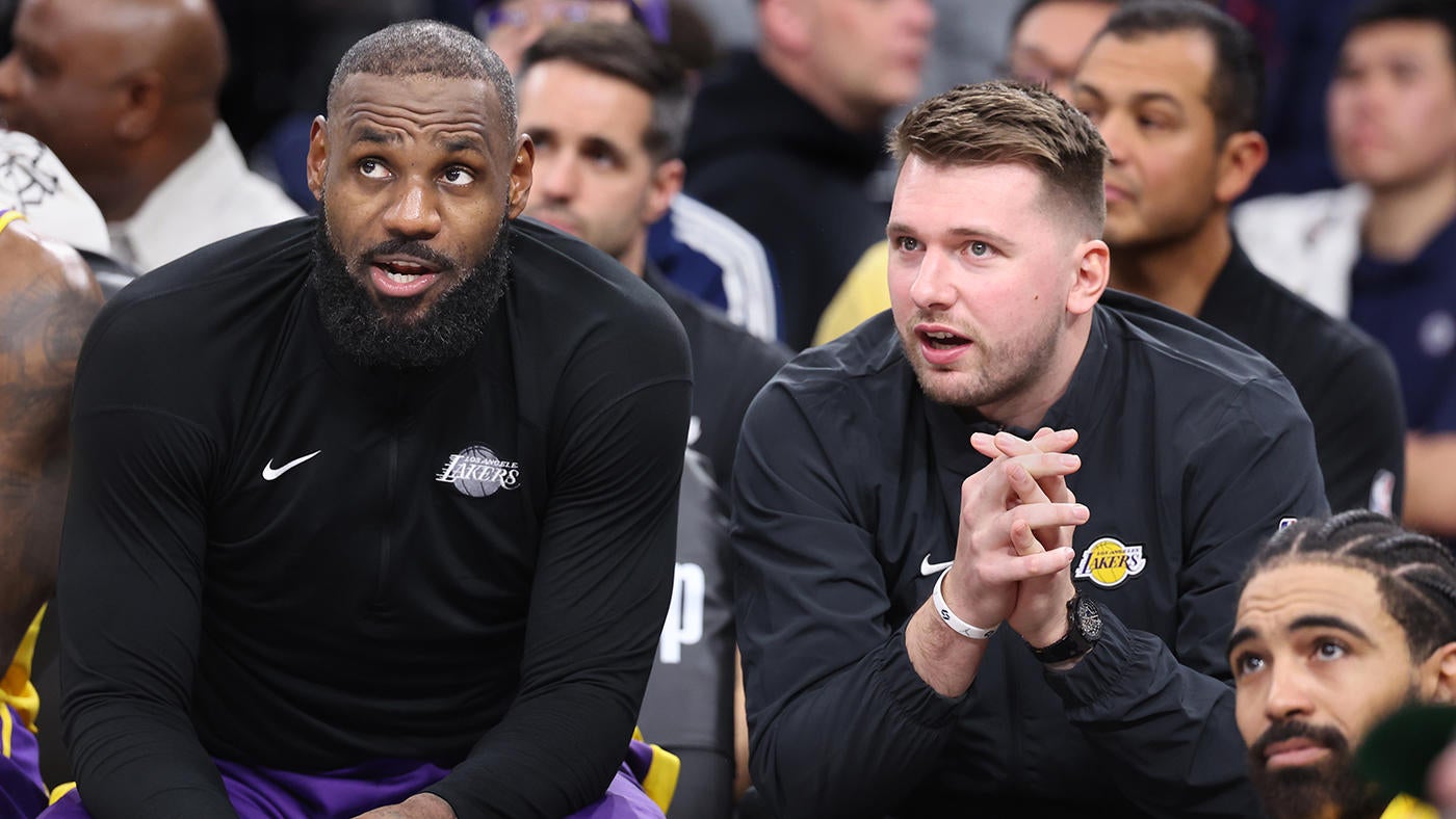 Luka Doncic et LeBron James lors d'un match.