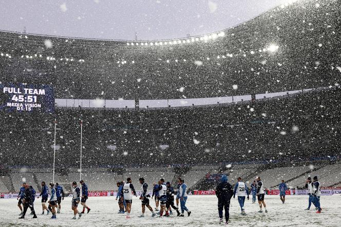 Le XV de France à l’entraînement au Stade de France, le 21 novembre 2024 à Saint-Denis (Seine-Saint-Denis).