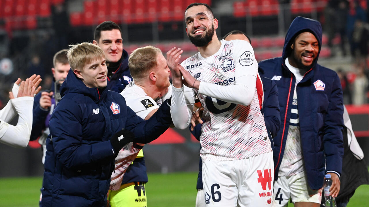 Nabil Bentaleb lors du match contre le Stade Rennais FC, à Rennes, le 16 février 2025.