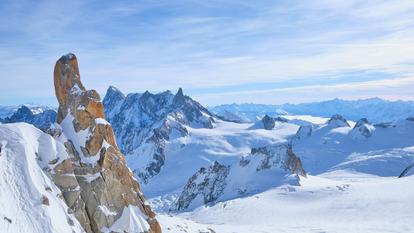 Vallée blanche de l’aiguille du midi à Chamonix.