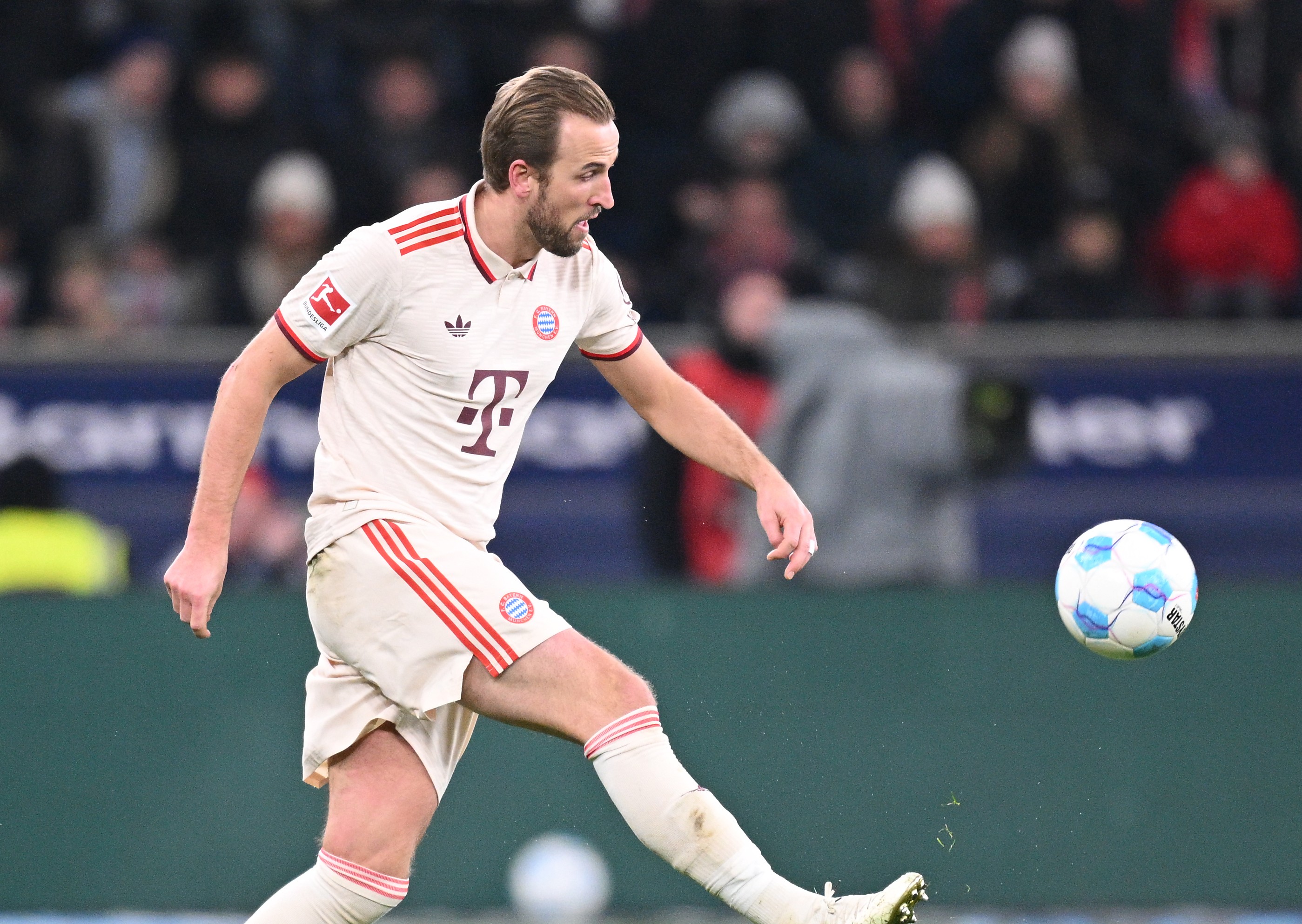 Harry Kane de Bayern Munich en action lors du match de Bundesliga contre Bayer 04 Leverkusen