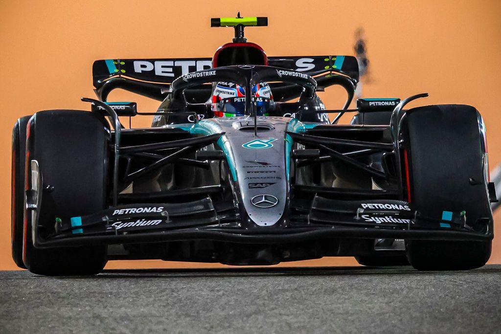 Andrea Kimi Antonelli driving the 2024 Mercedes F1 car during testing in Abu Dhabi in December