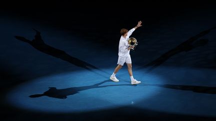 L'Italien Jannik Sinner après sa victoire à l'Open d'Australie, le 26 janvier 2025, à Melbourne.