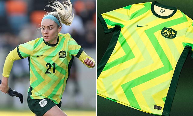 Les Matildas en action avec leur nouveau maillot