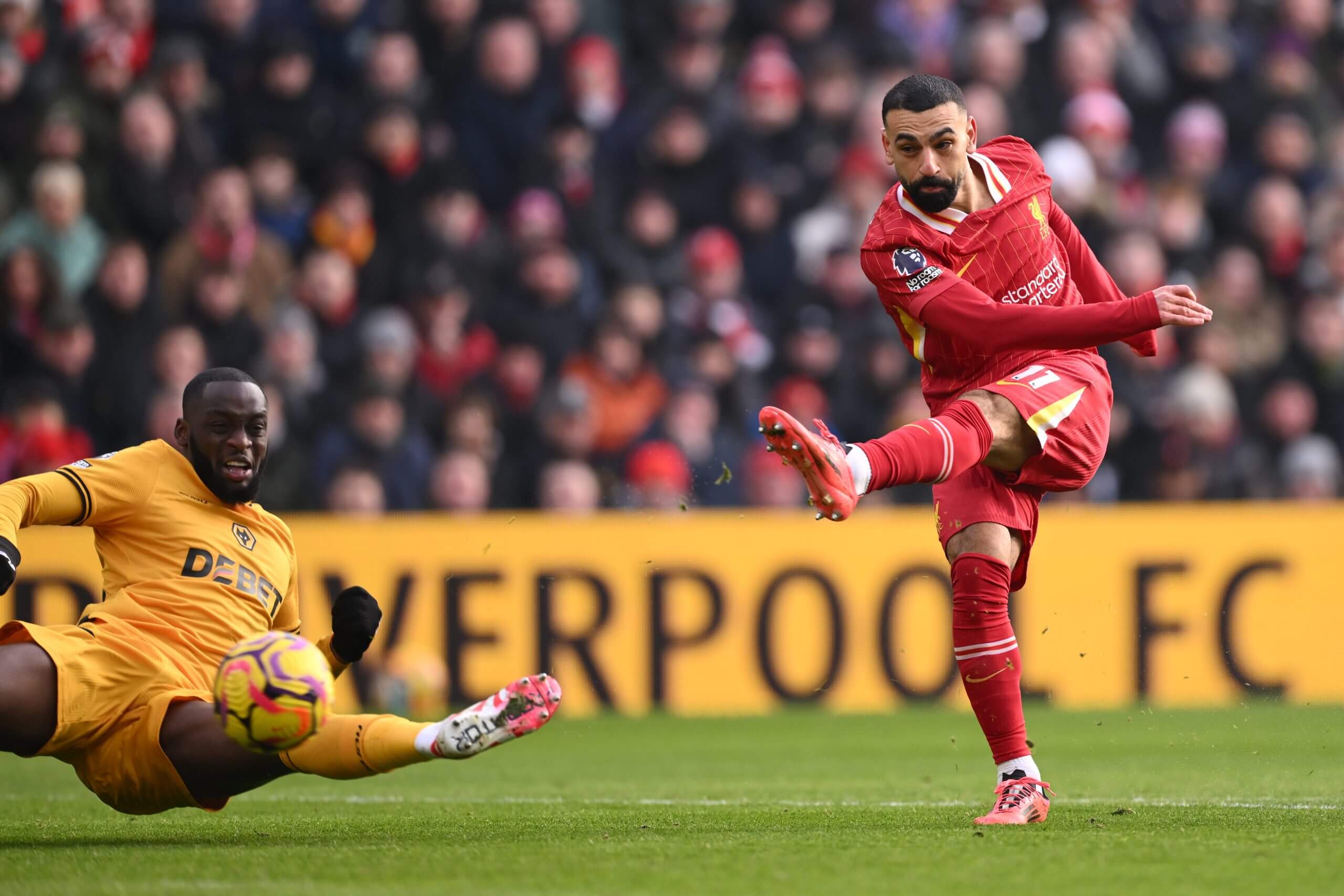 Mohamed Salah célébrant un but