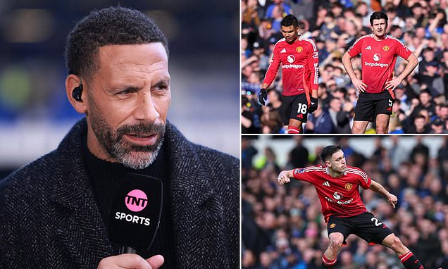 Rio Ferdinand critiquant Manchester United durant le match contre Everton