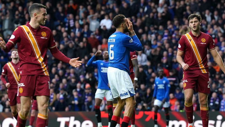 Défaite des Rangers contre Motherwell.