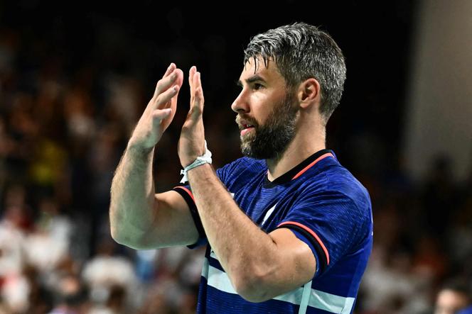 Luka Karabatic après le match du tour préliminaire des Jeux de Paris entre la France et la Norvège le 29 juillet 2024.