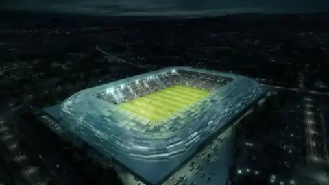 Visuel envisageant le nouveau stade de Casement Park