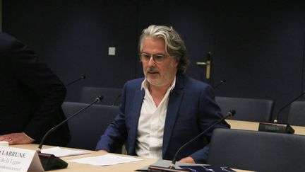 Le président de la Ligue de football professionnel, Vincent Labrune, lors d'une audition au Sénat, le 26 juin 2024.