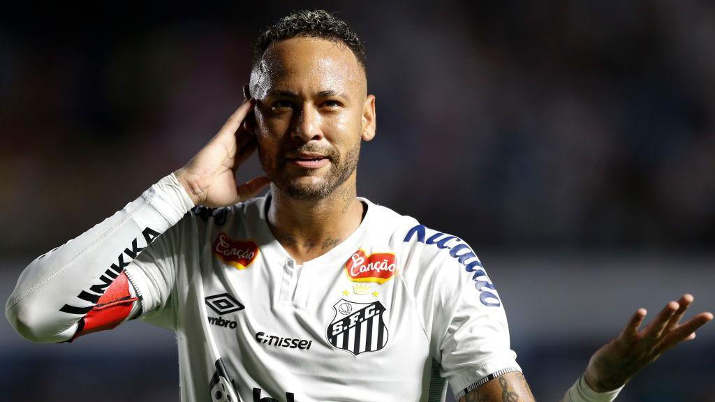 Neymar célébrant son but pour Santos