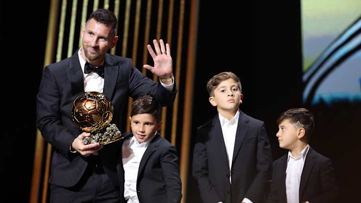 Lionel Messi et ses trois fils, Thiago, Ciro et Mateo Lionel Messi et ses trois fils, Thiago, Ciro et Mateo